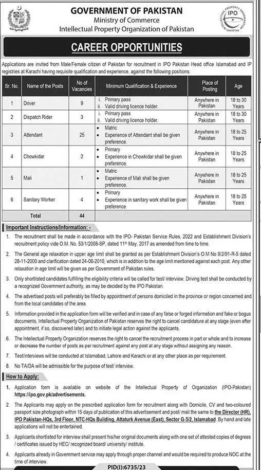 Ministry of Commerce Jobs 2024 Apply Online