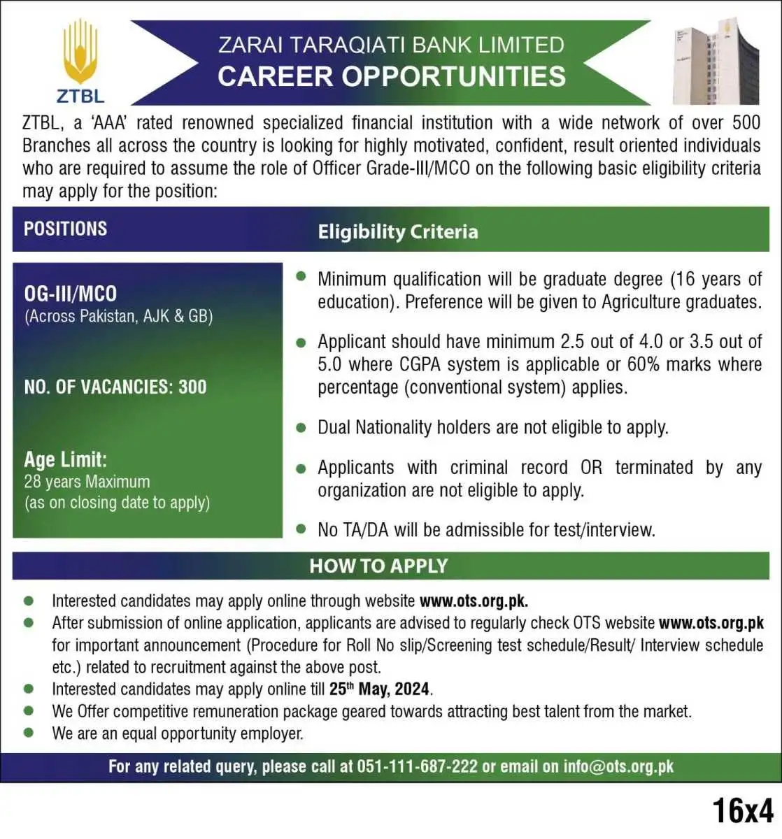 ZTBL-Jobs-Zarai-Taraqiati-Bank-Limited 2024