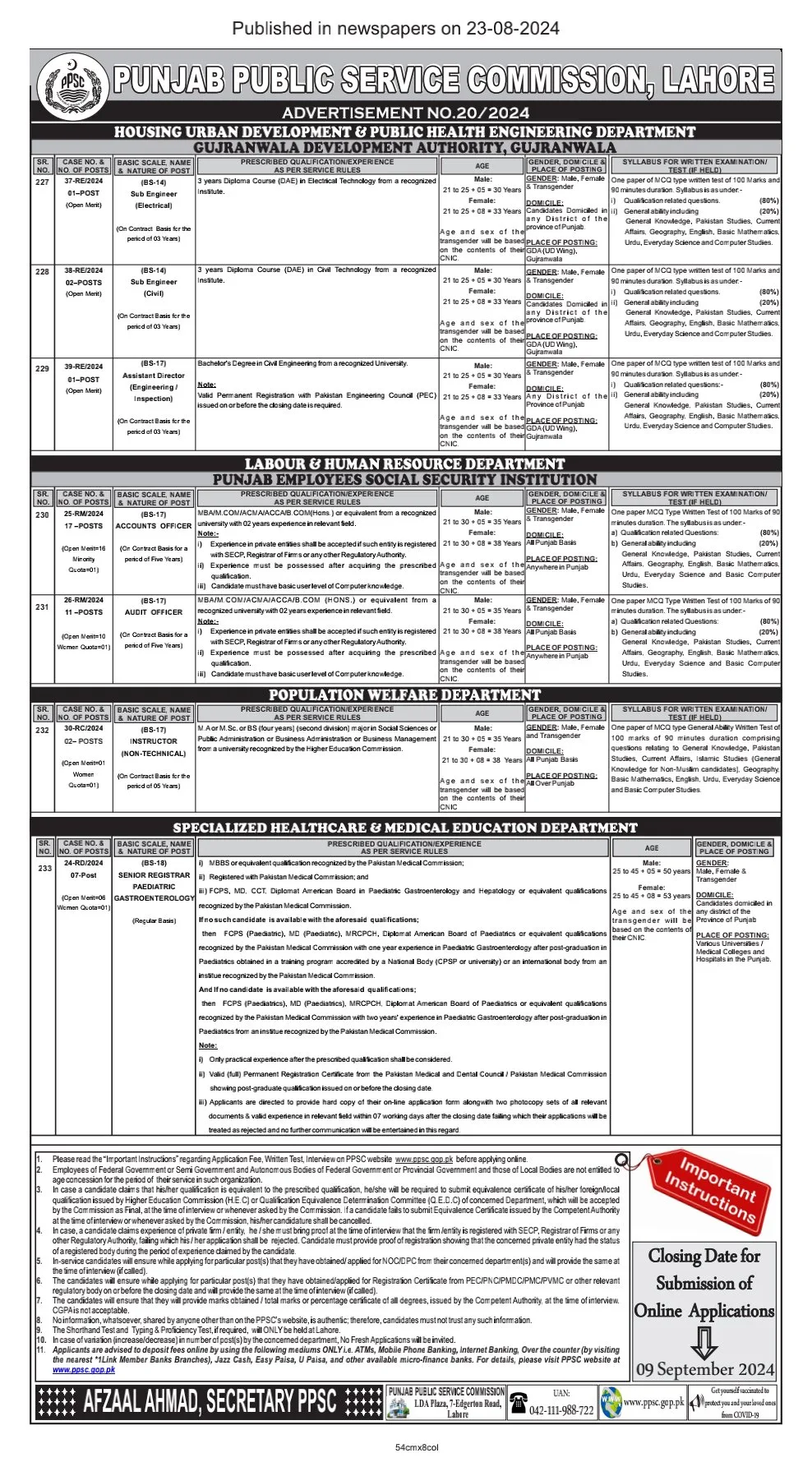 Advt No 20 2024 23 08 2024 X7 Version jpg NJP Jobs Hub